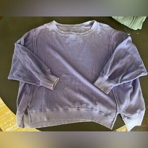Women's AE American Eagle Lavender Waffle Oversized Sweatshirt, size XL